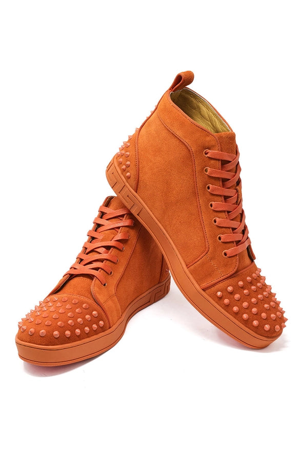Men Spike Design Luxury Suede High-Top Sneaker