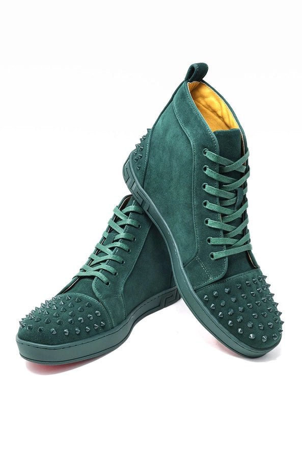 Men Spike Design Luxury Suede High-Top Sneaker
