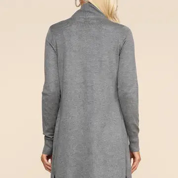 Long Sleeve Open Front Cardigan with Side Pockets