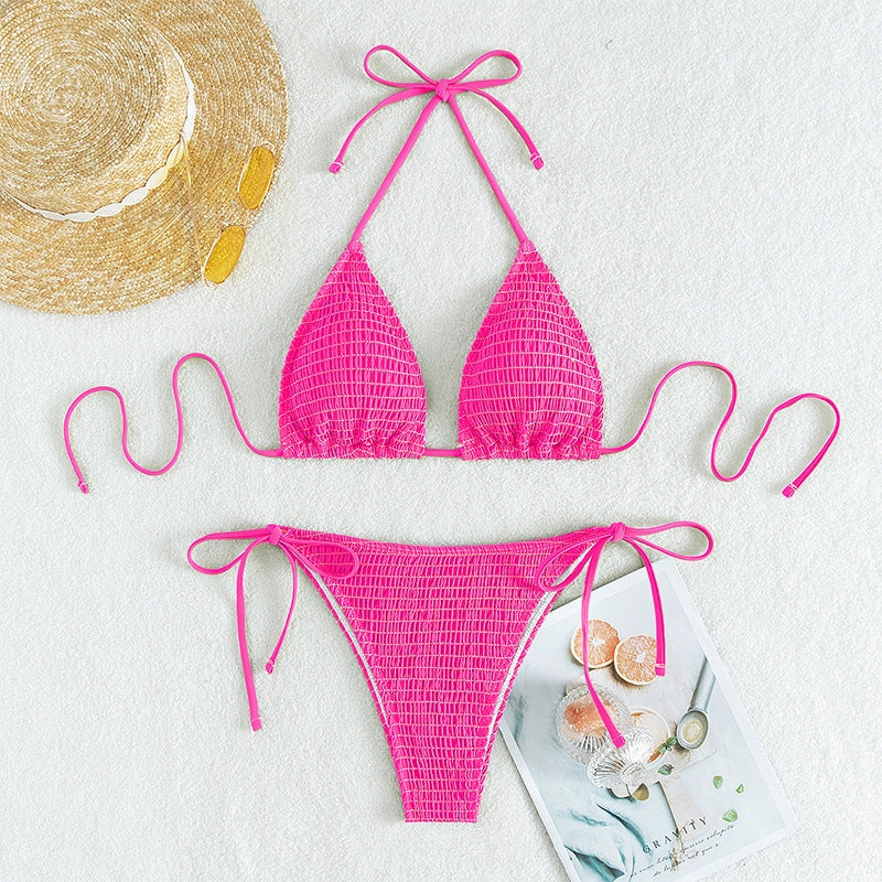 Printing Halter Spaghetti Straps Bikini