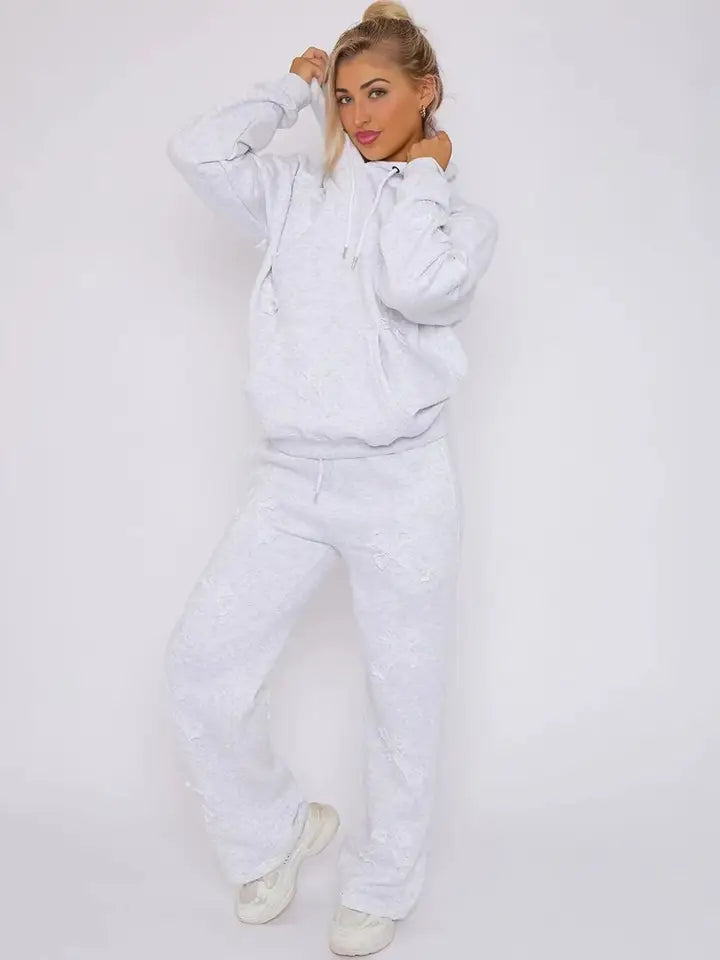 Oversized Crucifix Cros Hoodie with Wide Leg Trouser