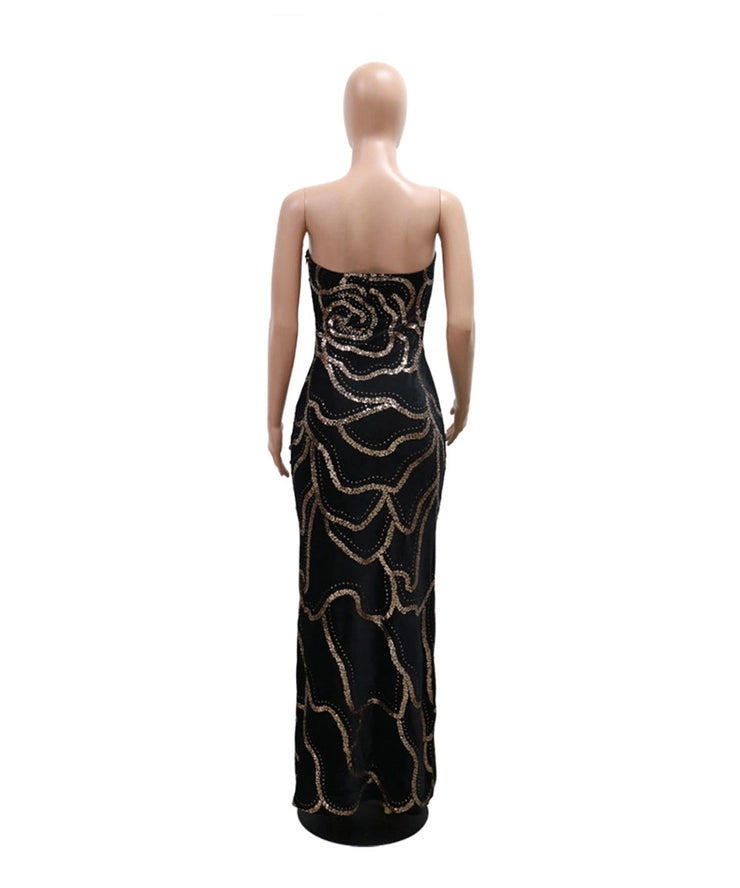 Alluring Sexy V-Neck Strapless Dress For Glamorous Nights