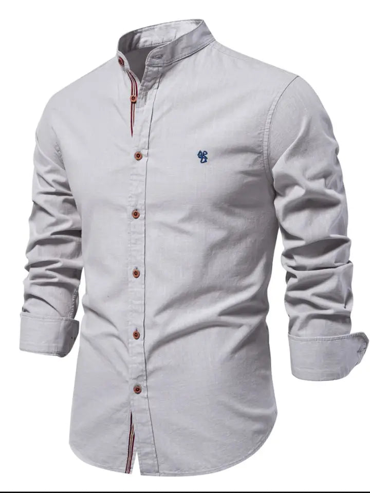 Men's Full Size Button Down Embroidered Shirt