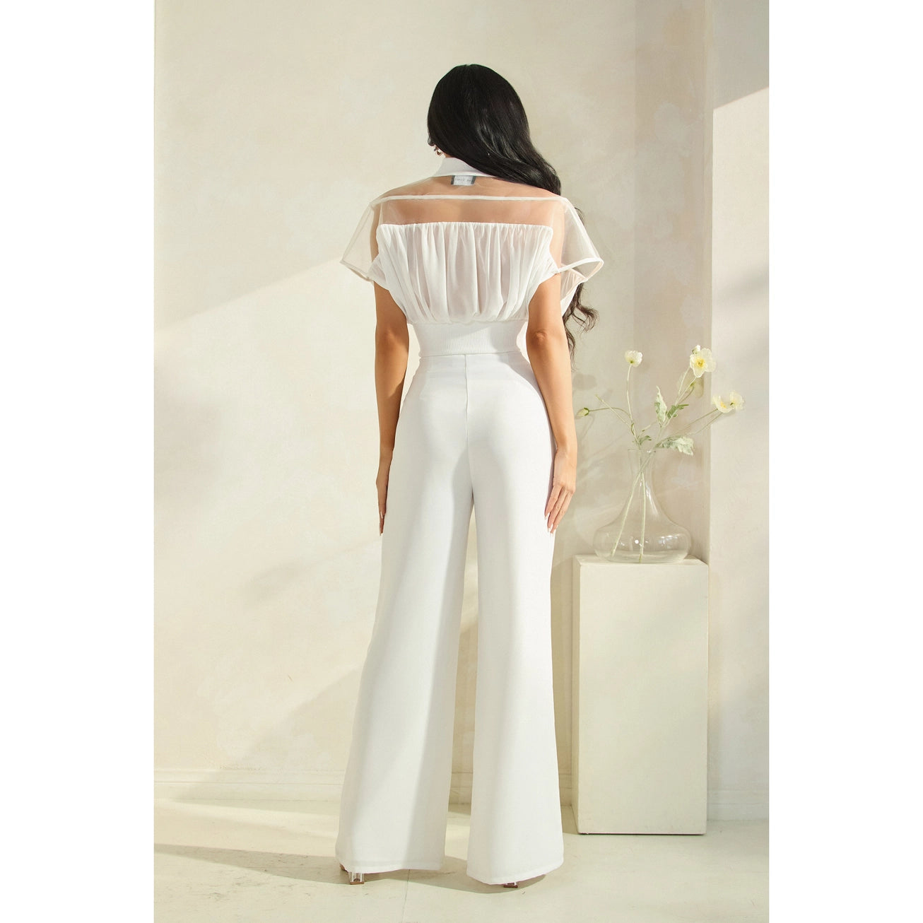 Hard Tull Mesh Top with Pants Set
