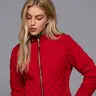 Suede Piping Detail Rib Quilted Padding Jacket