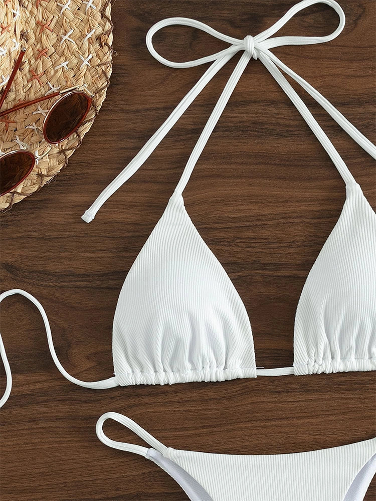 Printing Halter Spaghetti Straps Bikini