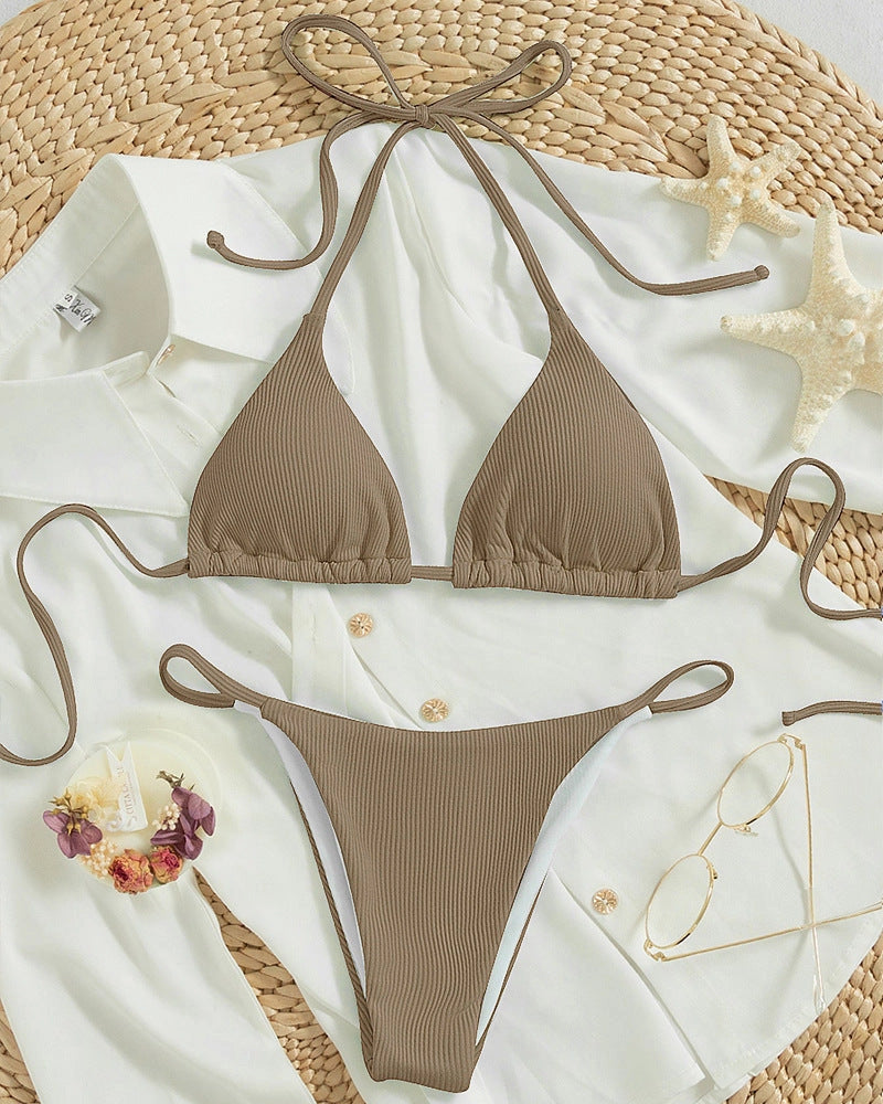 Printing Halter Spaghetti Straps Bikini