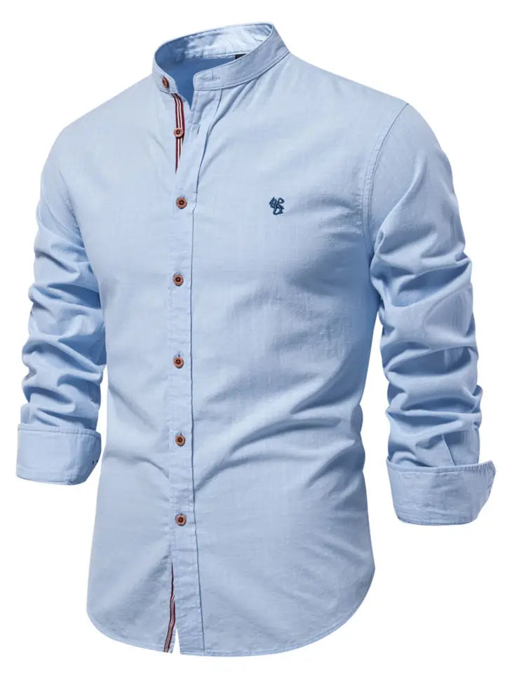 Men's Full Size Button Down Embroidered Shirt