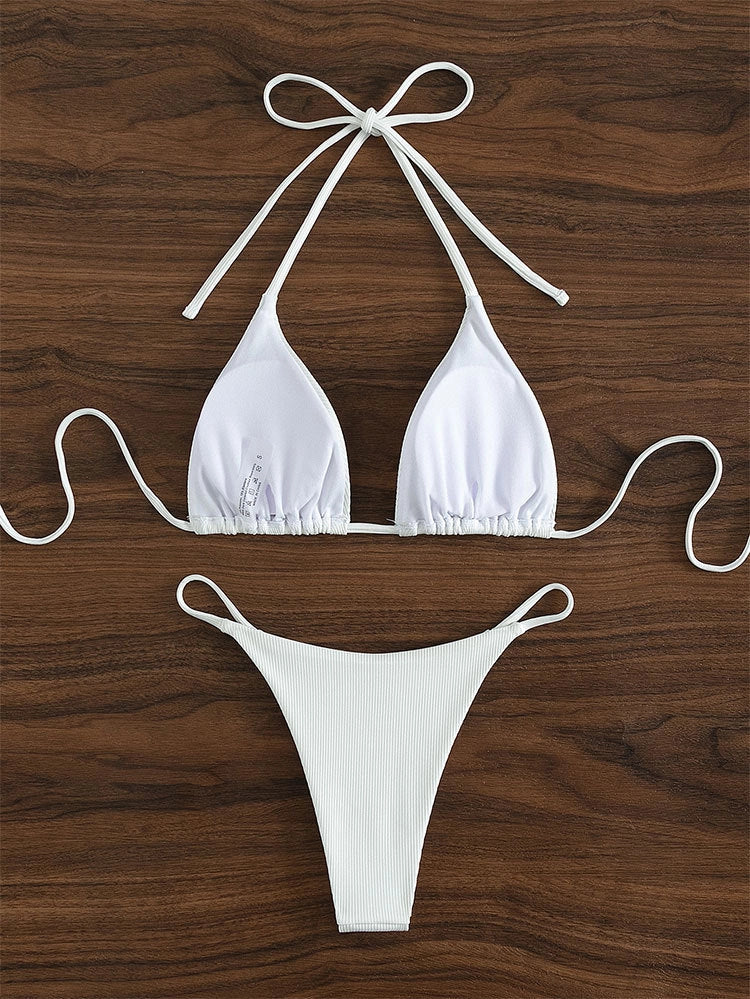 Printing Halter Spaghetti Straps Bikini