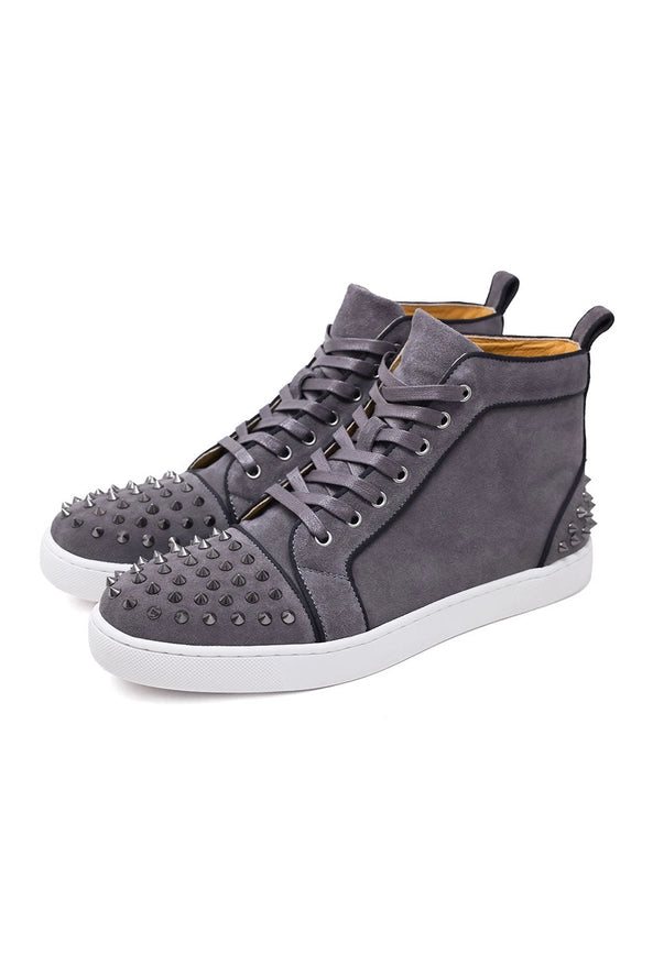 Men Spike Design Luxury Suede High-Top Sneaker