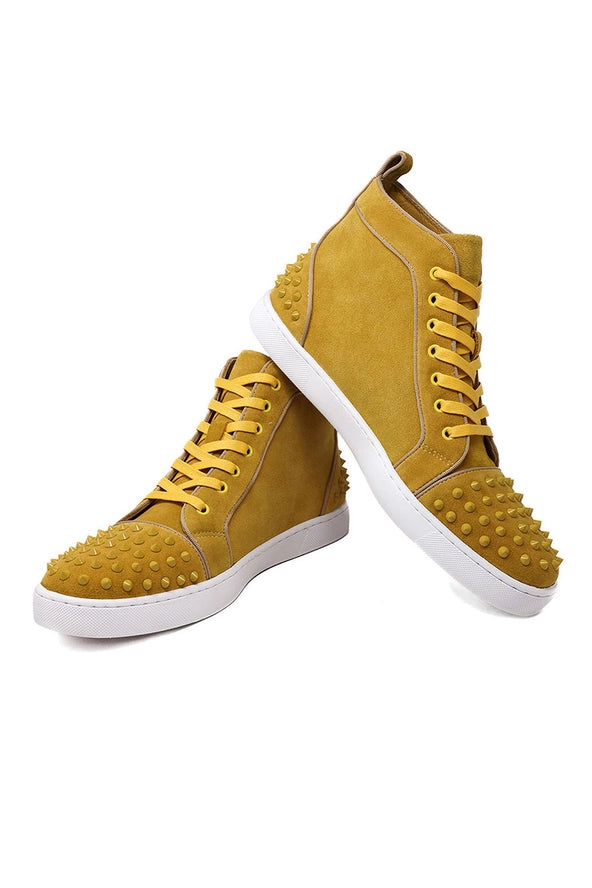 Men Spike Design Luxury Suede High-Top Sneaker