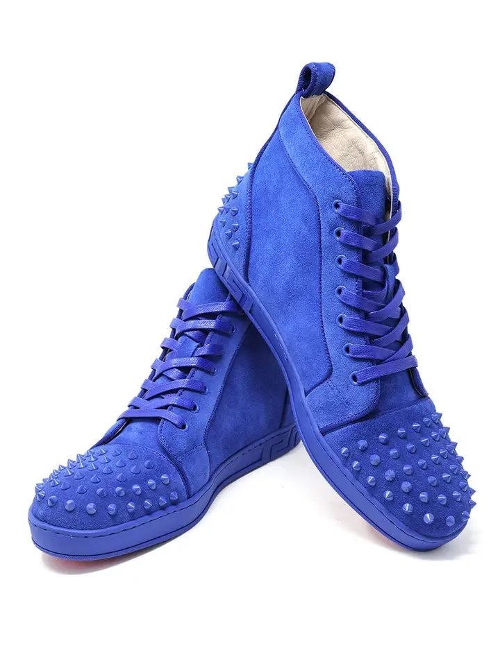 Men Spike Design Luxury Suede High-Top Sneaker