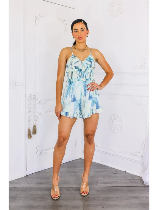 Babydoll Smock Waist Ruffle Romper