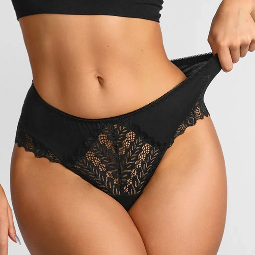 Lace Brazilian Panties with Medium Rise