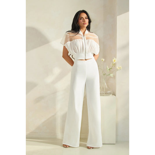 Hard Tull Mesh Top with Pants Set
