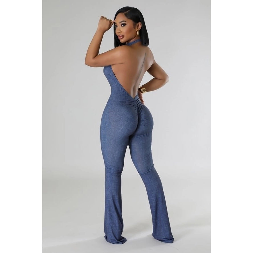 Sleek Sleeveless Halter Jumpsuit