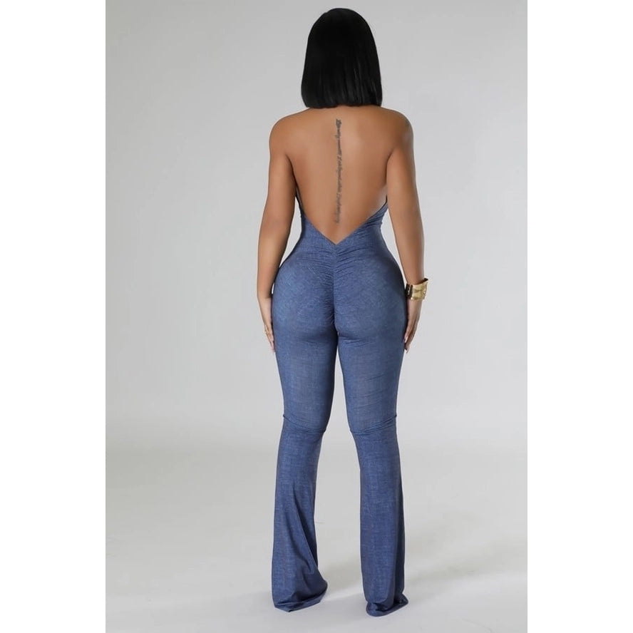 Sleek Sleeveless Halter Jumpsuit