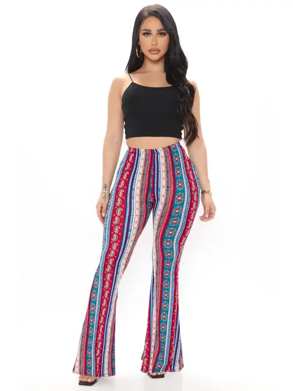 PRINTED FLARE PANTS