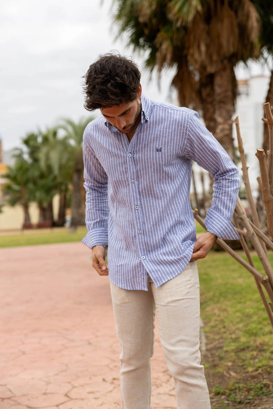 Beige Linen Trousers