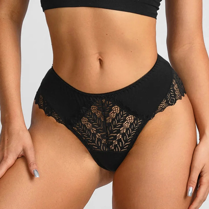 Lace Brazilian Panties with Medium Rise
