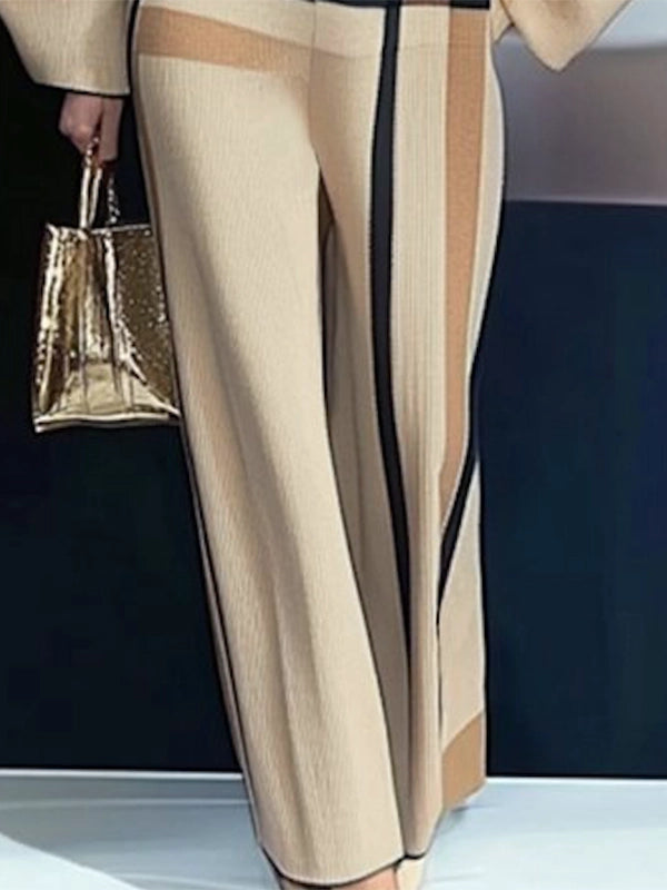 Loose Wide Leg Striped Casual Pants