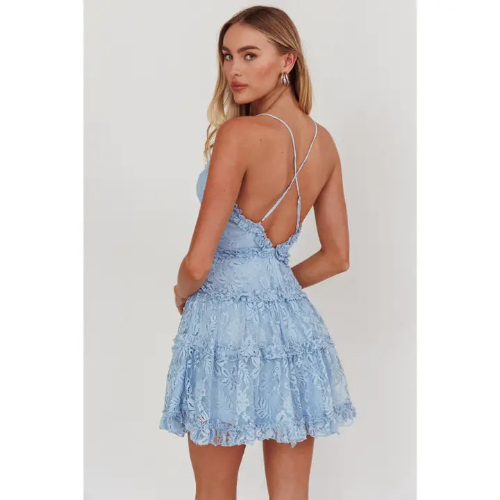 Sleeveless Lace Mini Dress