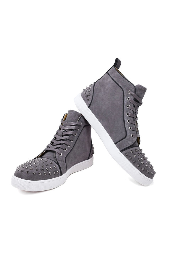 Men Spike Design Luxury Suede High-Top Sneaker