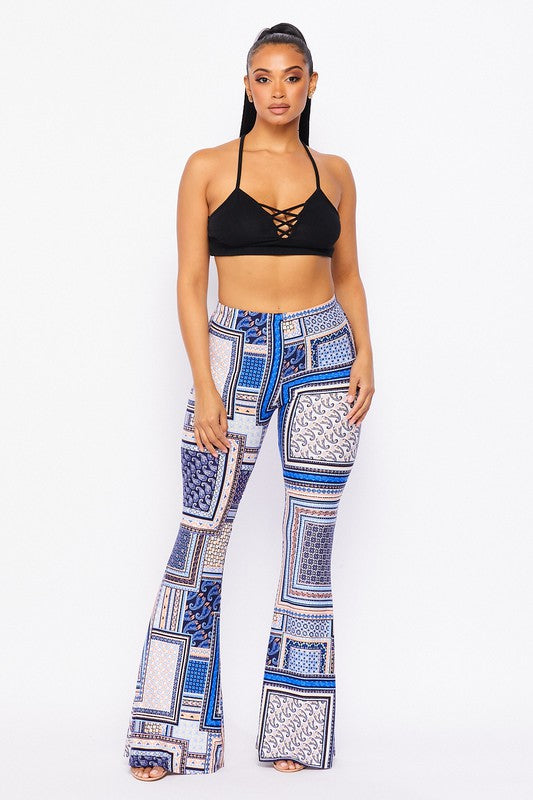 PRINTED FLARE PANTS