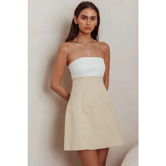 Two Toned Color Mini Dress