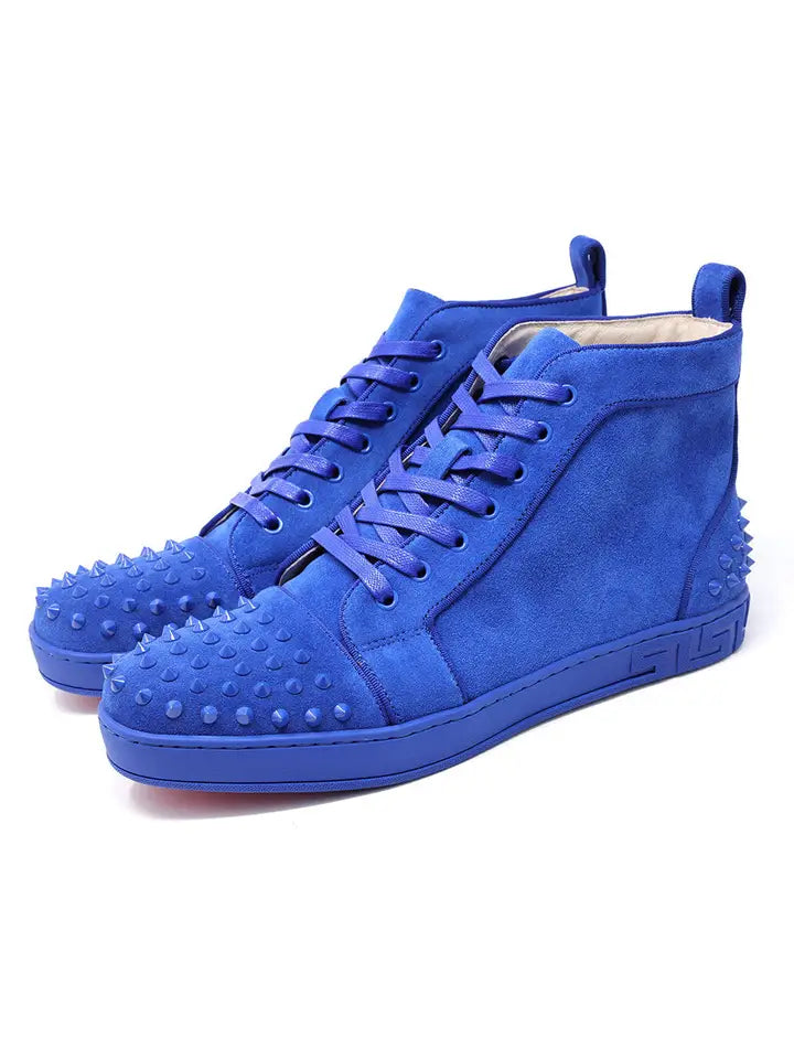 Men Spike Design Luxury Suede High-Top Sneaker