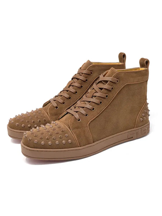 Men Spike Design Luxury Suede High-Top Sneaker