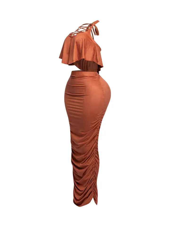 Halter Top Maxi Skirt Set