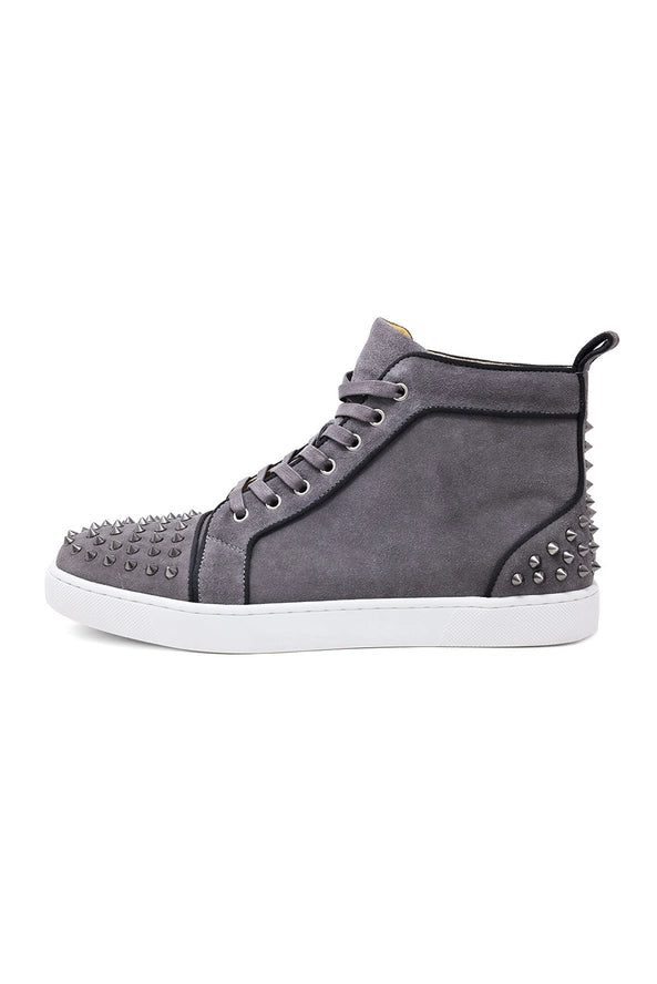 Men Spike Design Luxury Suede High-Top Sneaker