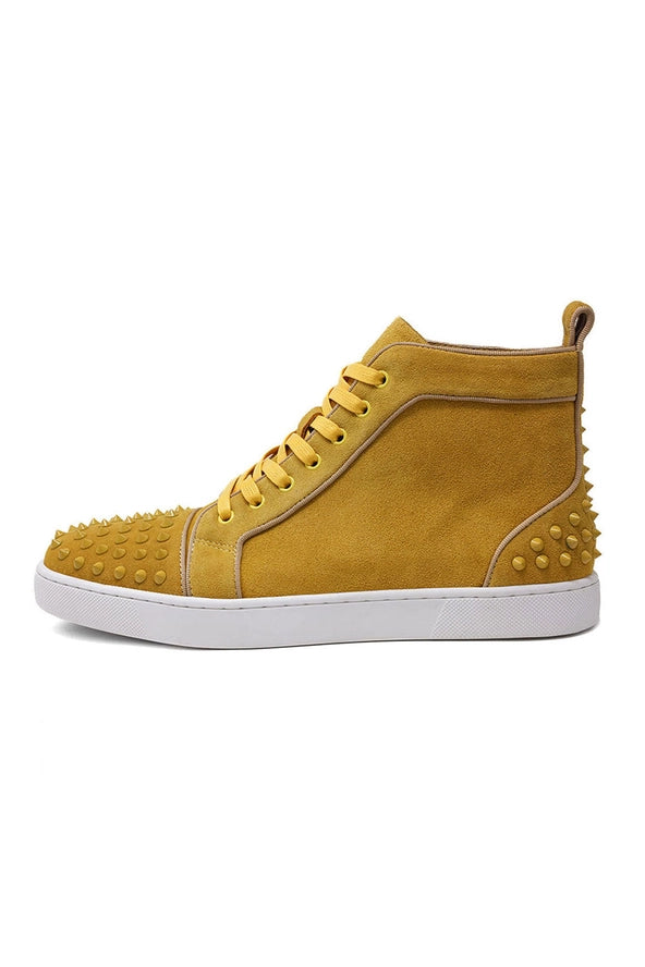 Men Spike Design Luxury Suede High-Top Sneaker