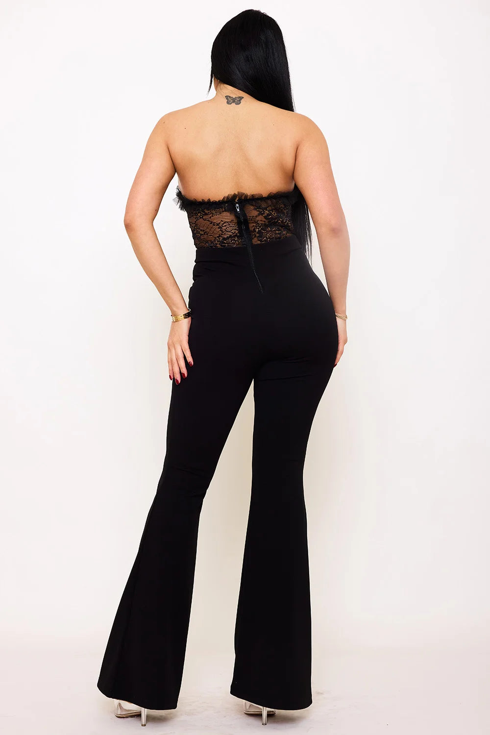 LACED BUSTIER TOP JUMPSUIT
