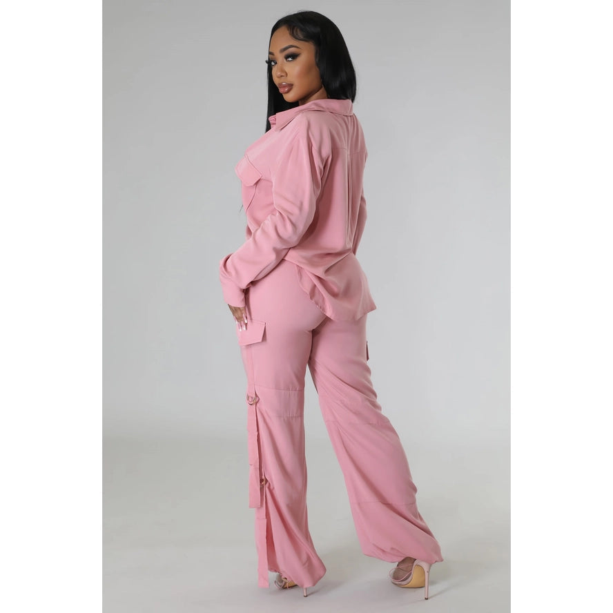 Solid Two Piece Sets Crop Top and Long Pants