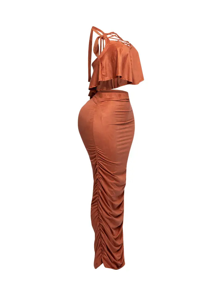 Halter Top Maxi Skirt Set