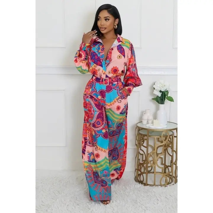 2pc Set with Elegance Enhanced Shirt and Pants