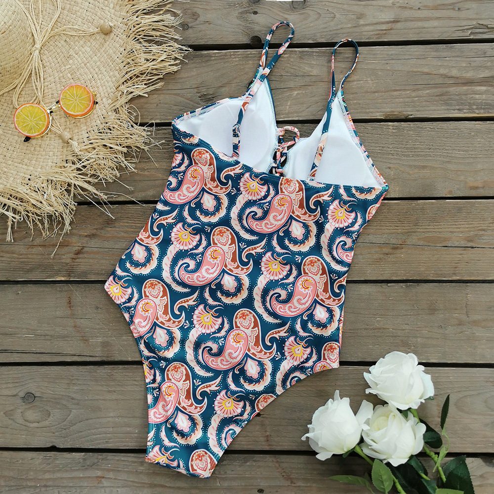 Classic Lace-Up Tassel Hollow Backless Swimsuit