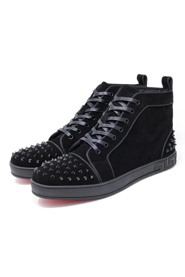 Men Spike Design Luxury Suede High-Top Sneaker