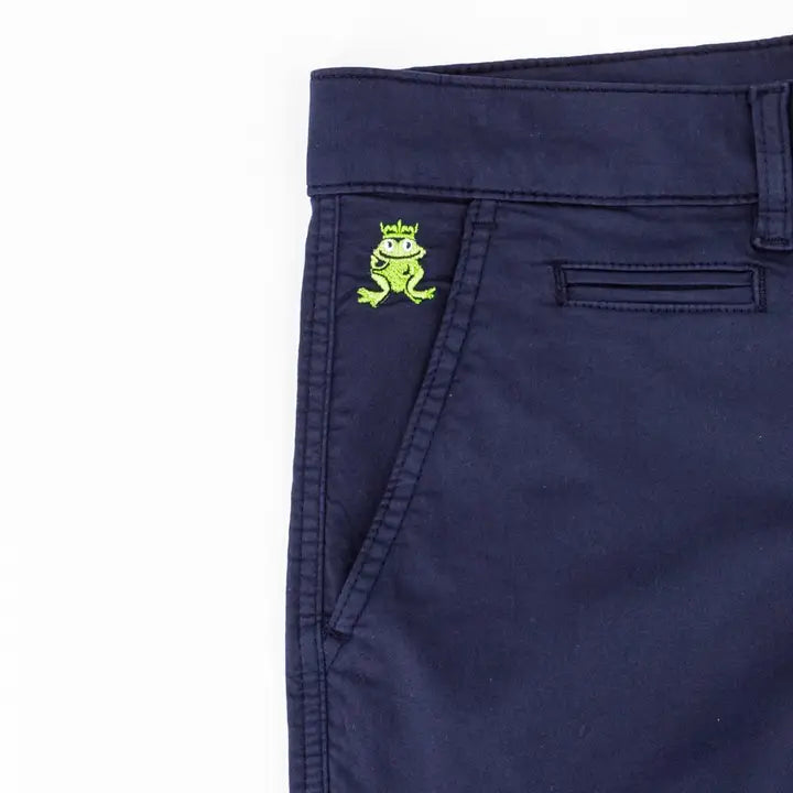Navy Frog Chino Shorts