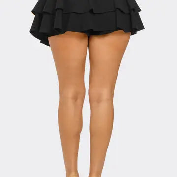 Layered Ruffle Mini Skirt Skort