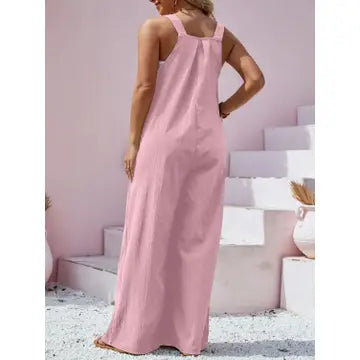 Plus Size Square Neck Wide Leg Overalls