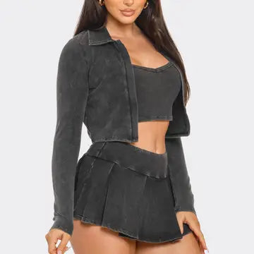 Inside Tank Top Jacket and Skort 3 Pieces Set