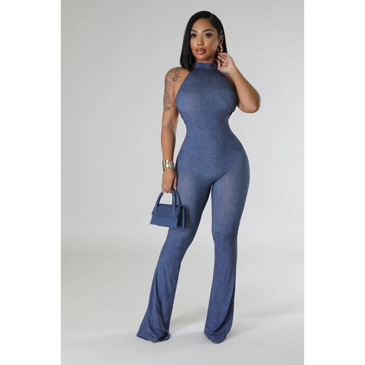 Sleek Sleeveless Halter Jumpsuit