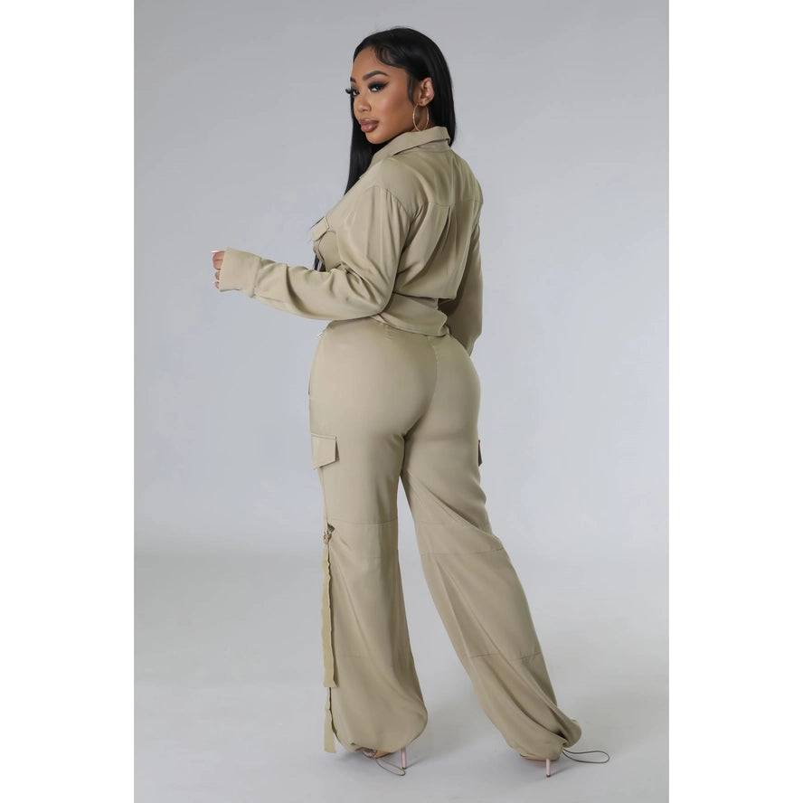 Solid Two Piece Sets Crop Top and Long Pants