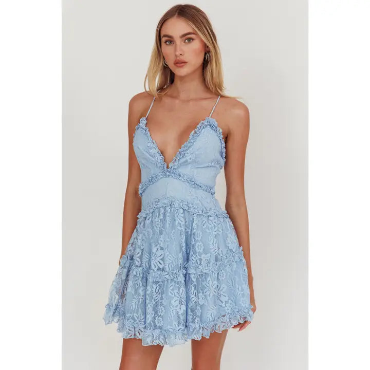 Sleeveless Lace Mini Dress