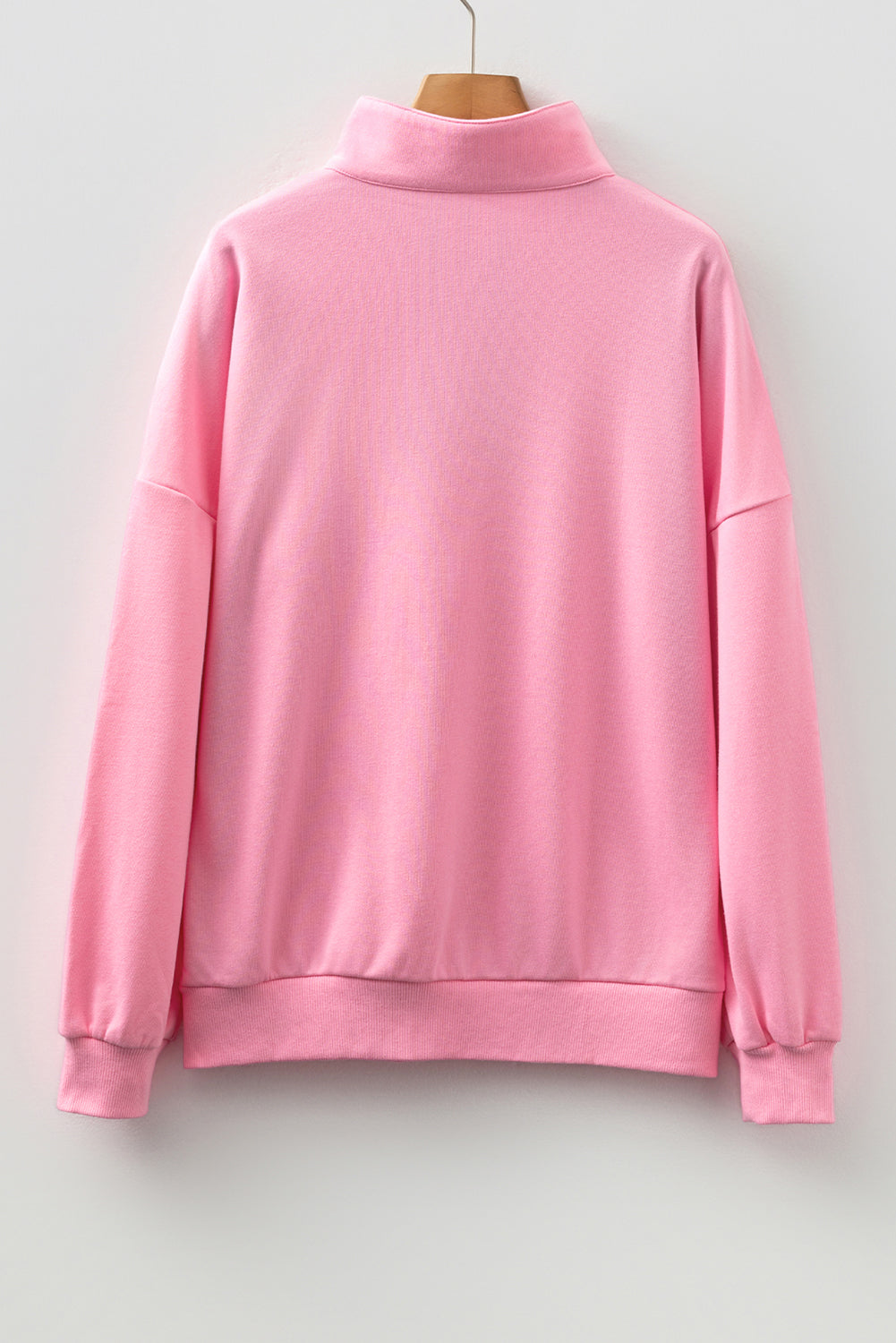 Vineyard Green Pop of Color Collared Patchwork Pullover Sweatshirt