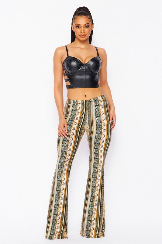 PRINTED FLARE PANTS