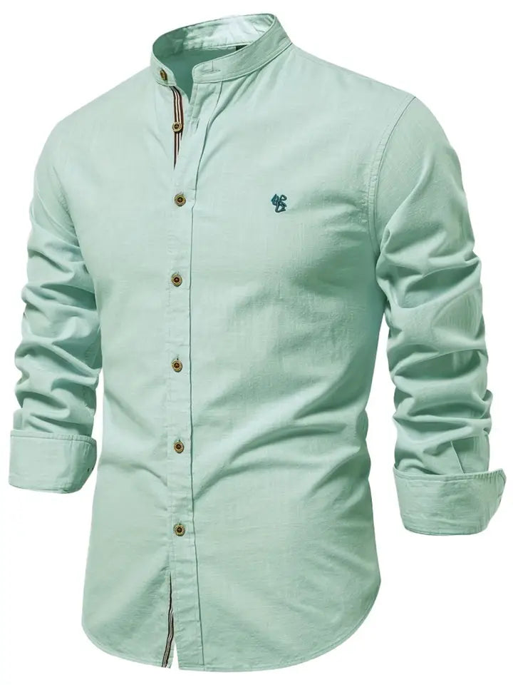 Men's Full Size Button Down Embroidered Shirt